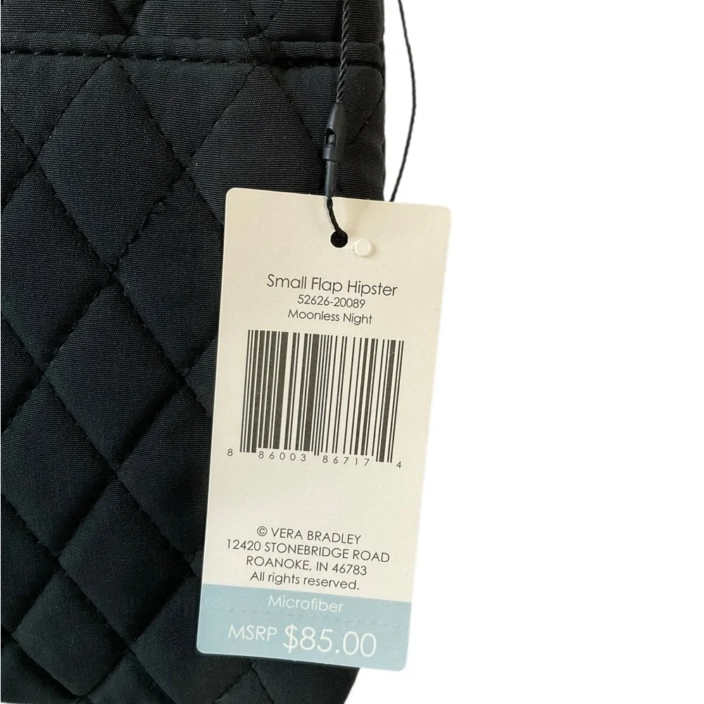 Vera Bradley Quilted Microfiber Small Flap Hipster Bag in Moonless Night